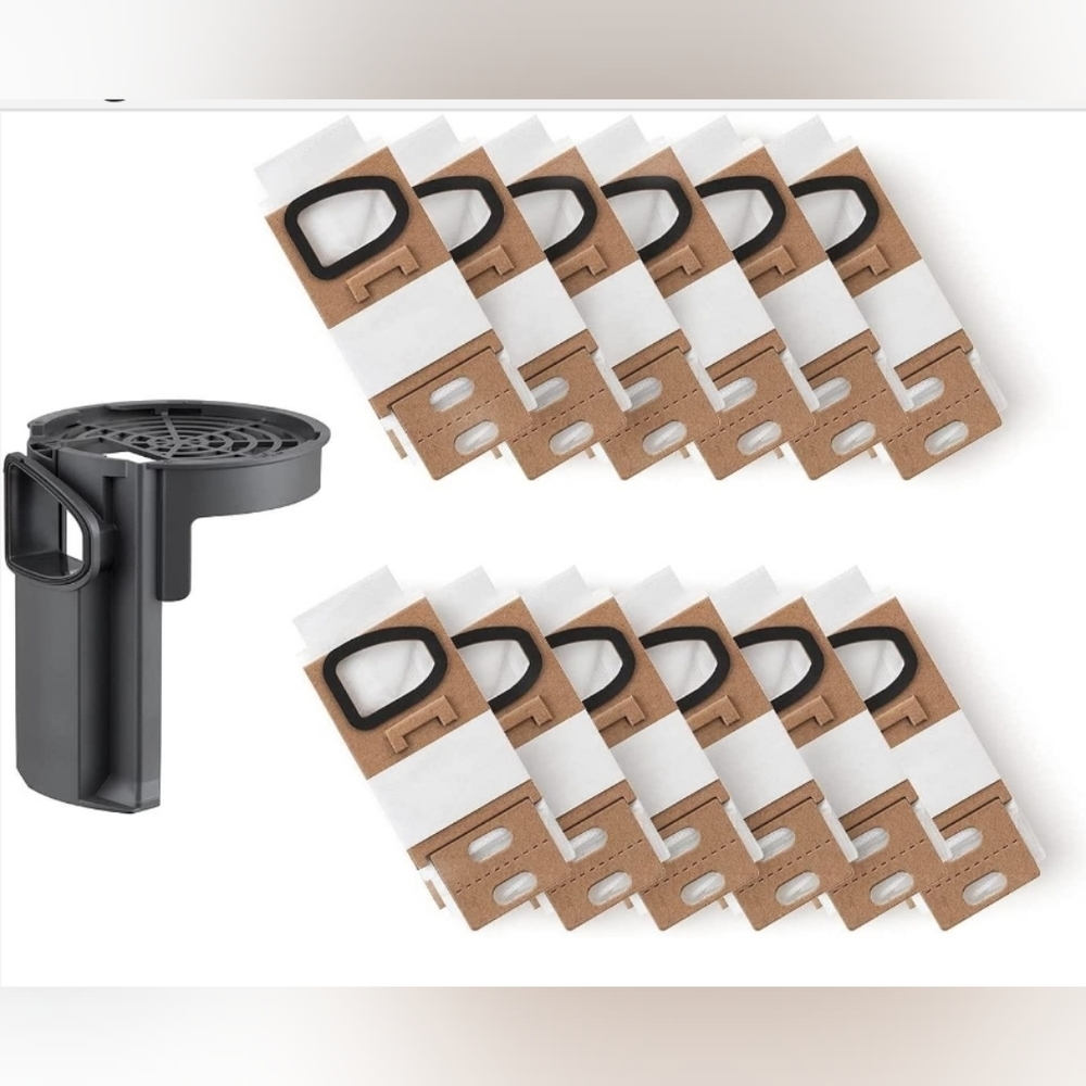 Roborock 12pk Dust Bag & Holder Set for H7 & H6 Cordless Stick Vacuum NIB